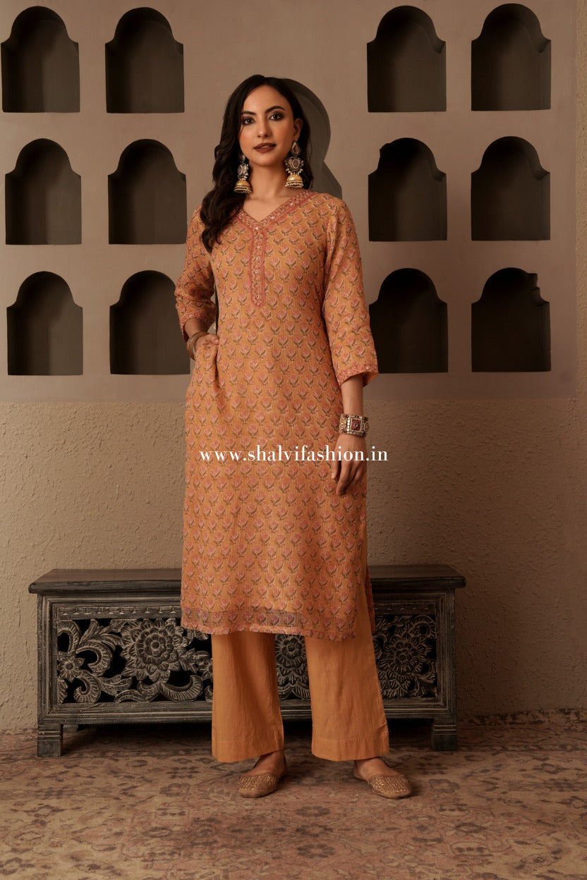 Shop jaipuri print kota doria suita online shopping (CSS557)