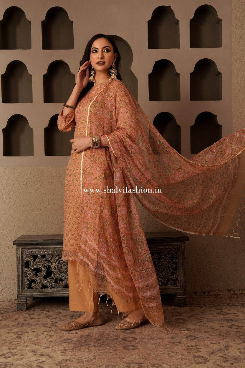 Shop jaipuri print kota doria suita online shopping (CSS557)