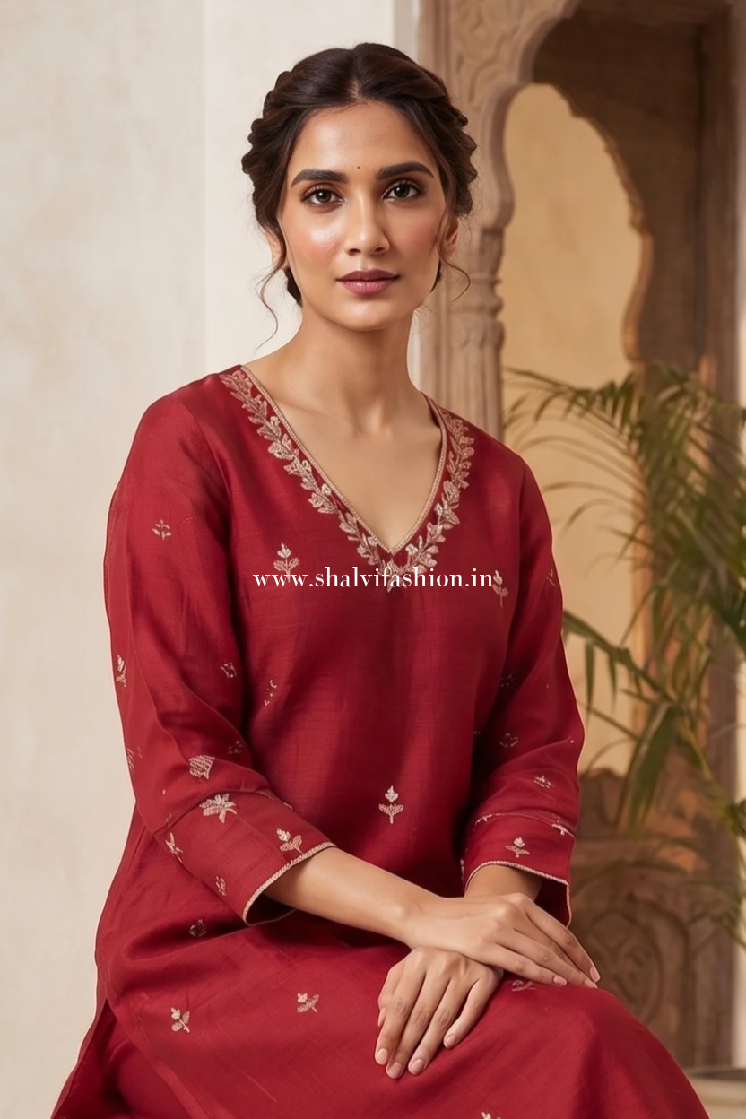 Shop block printed chanderi silk suits online shopping (CSS559)