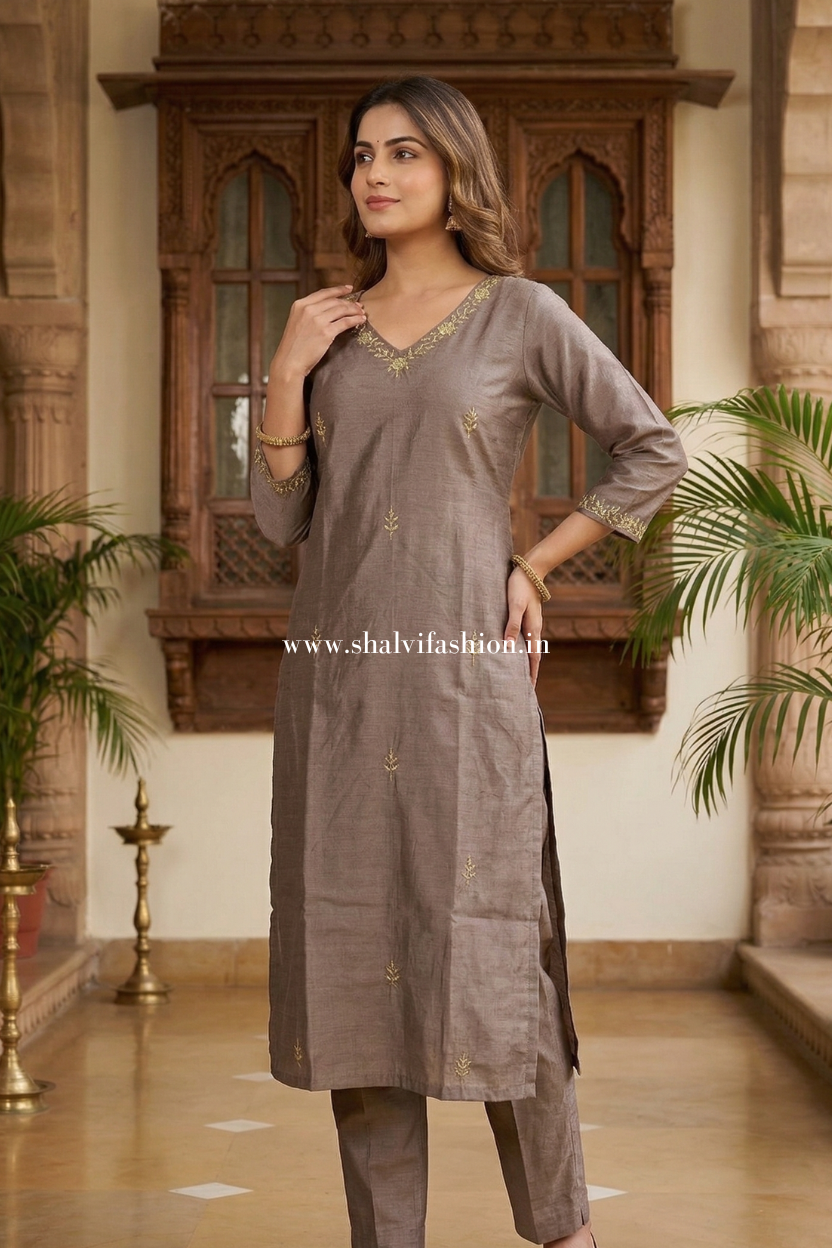 Shop hand block printed chanderi silk suits online (CSS561)