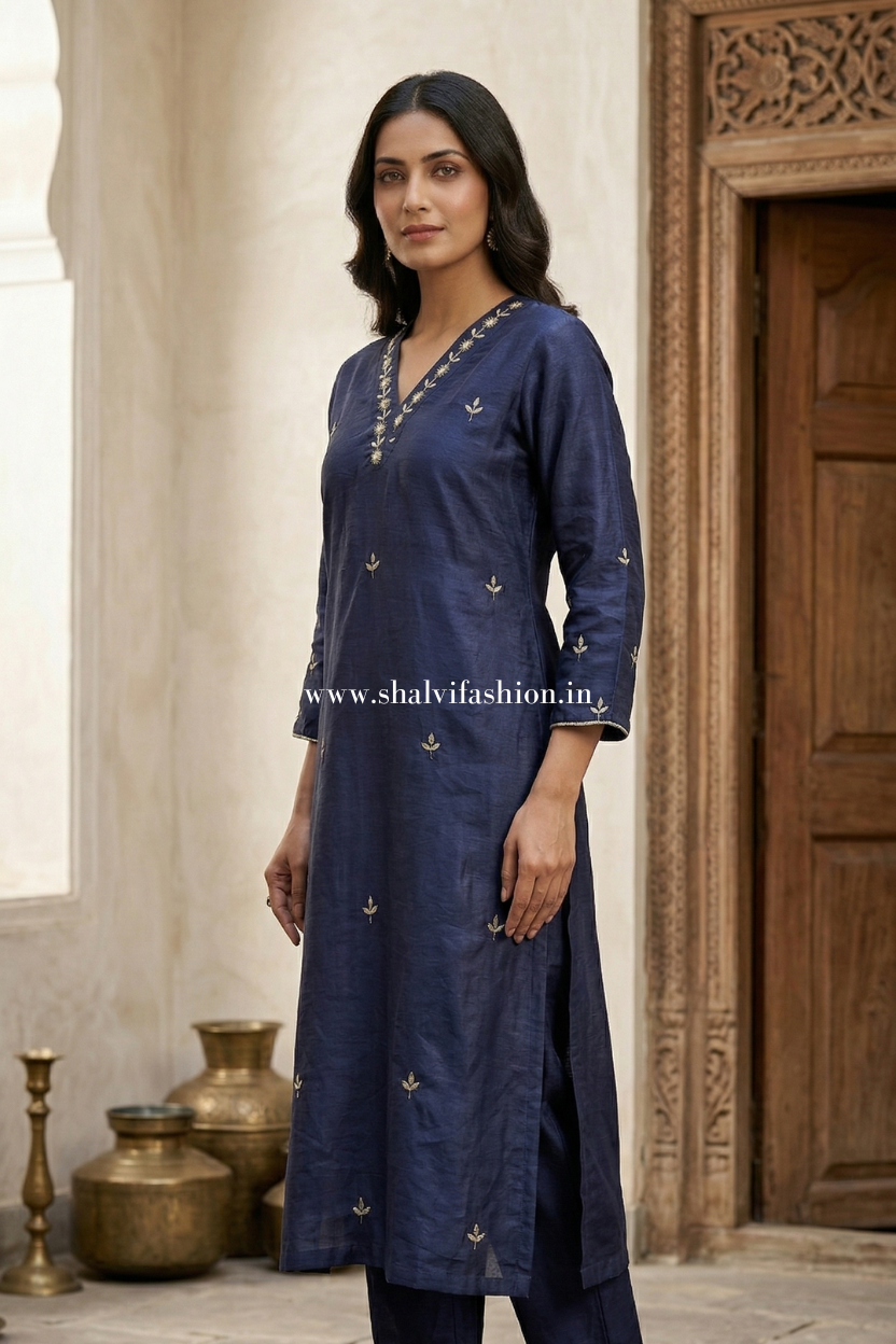 Shop hand block printed chanderi silk suits in jaipur (CSS562)