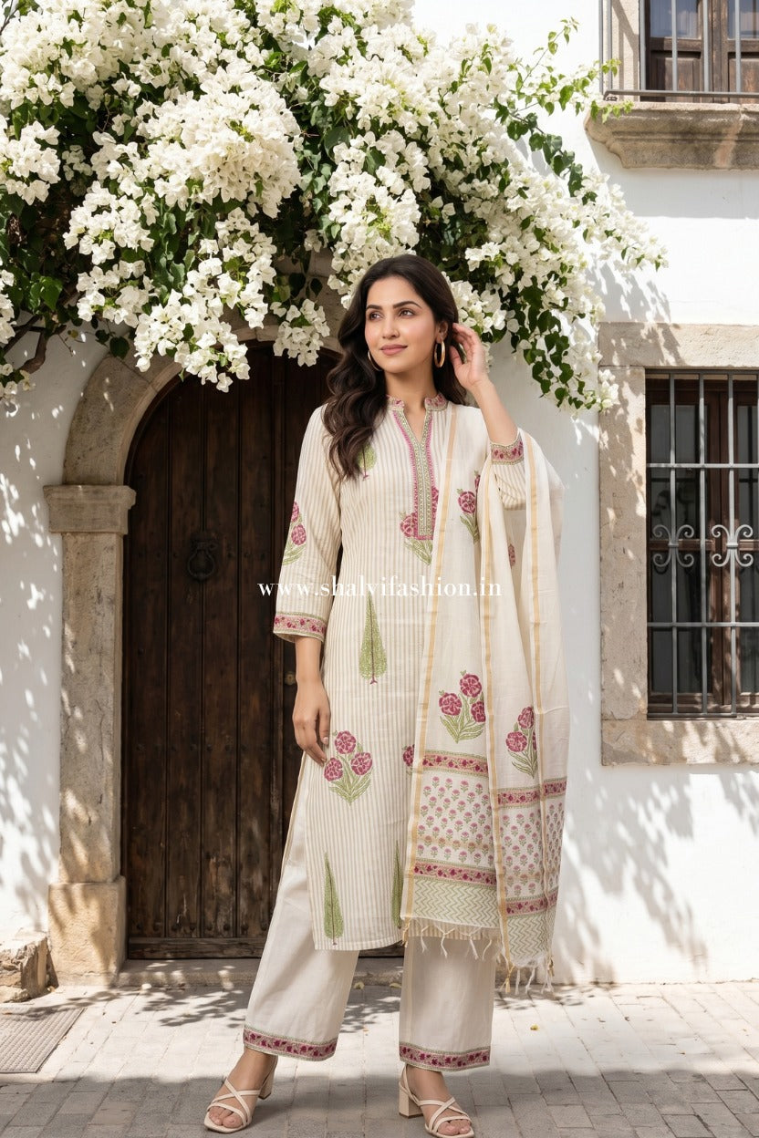 Shop jaipuri block printed chanderi silk suits (CSS573)