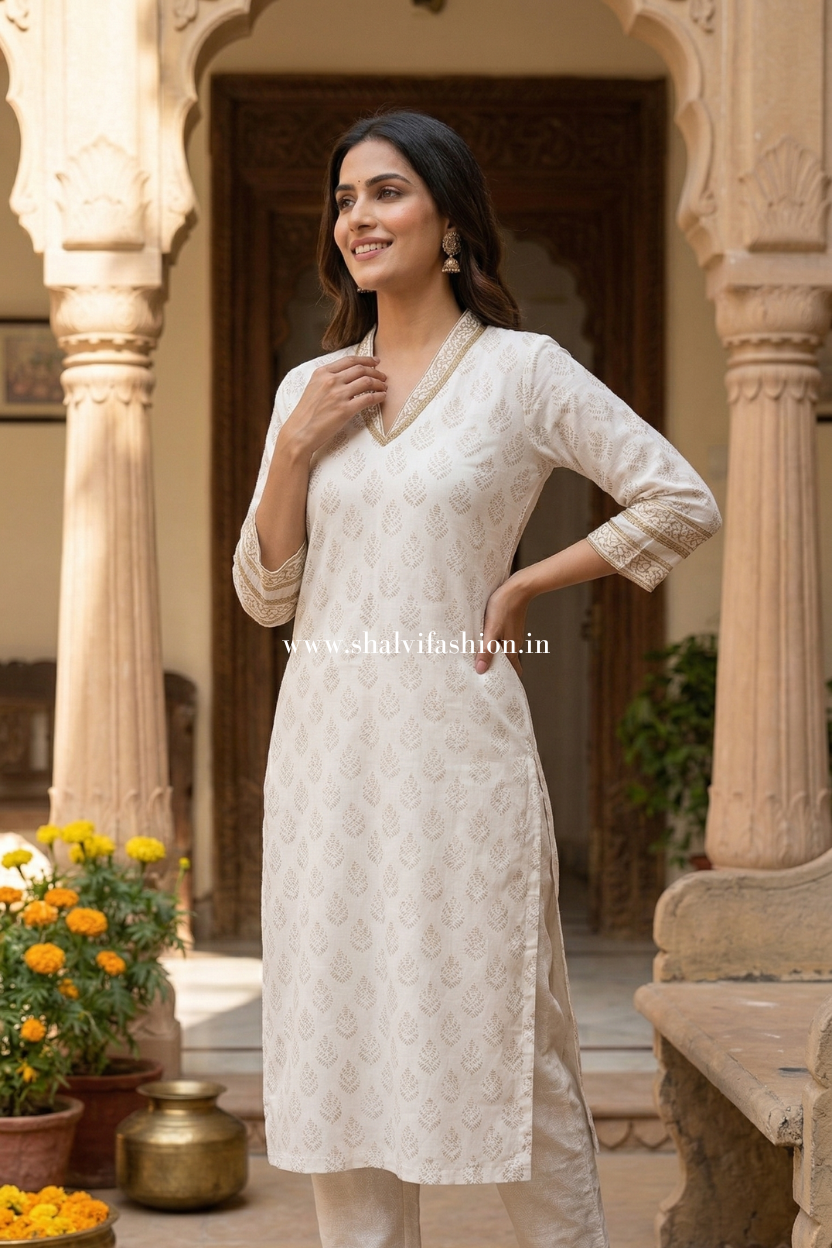 Shop jaipuri block printed chanderi suits online shopping (CSS574)