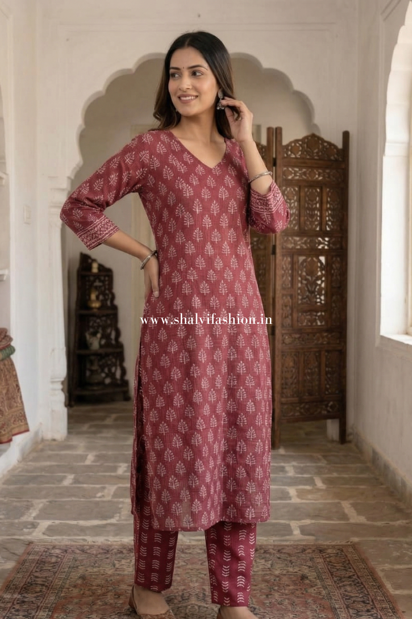 Shop sanganeri block print kota doria suits online (CSS575)
