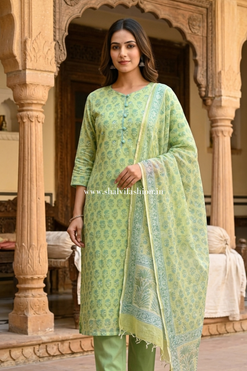 Shop jaipuri block print kota doria suits (CSS576)