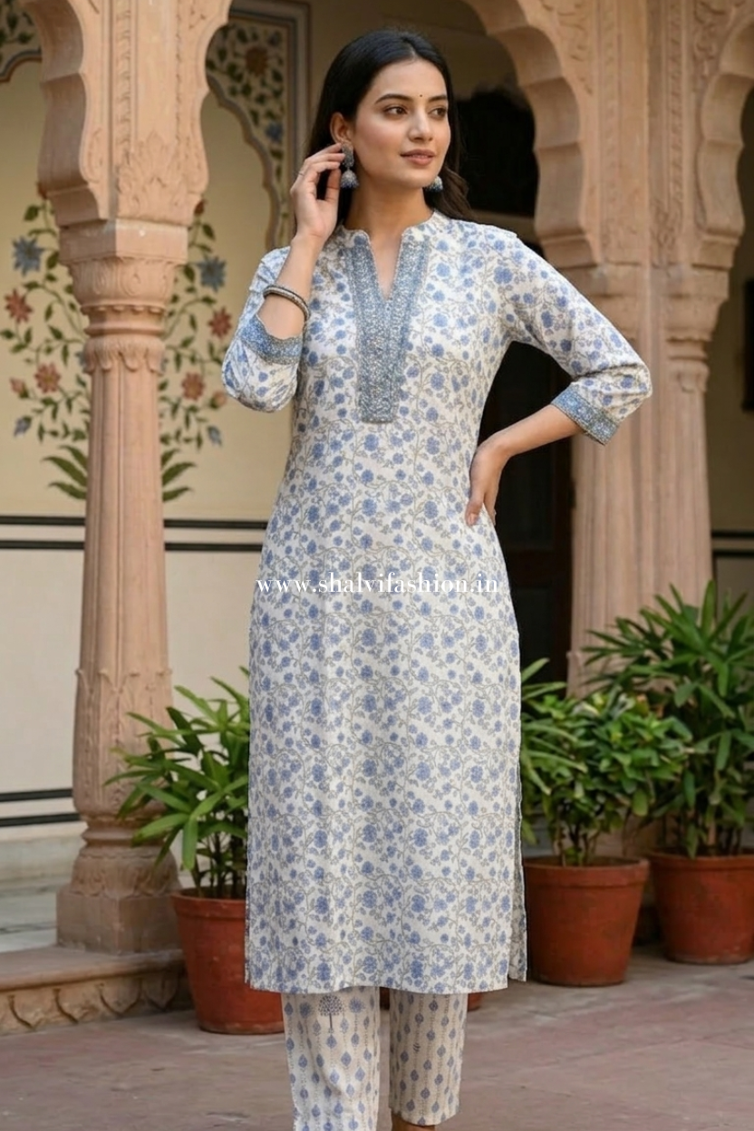 Shop hand block printed chanderi silk suits (CSS582)