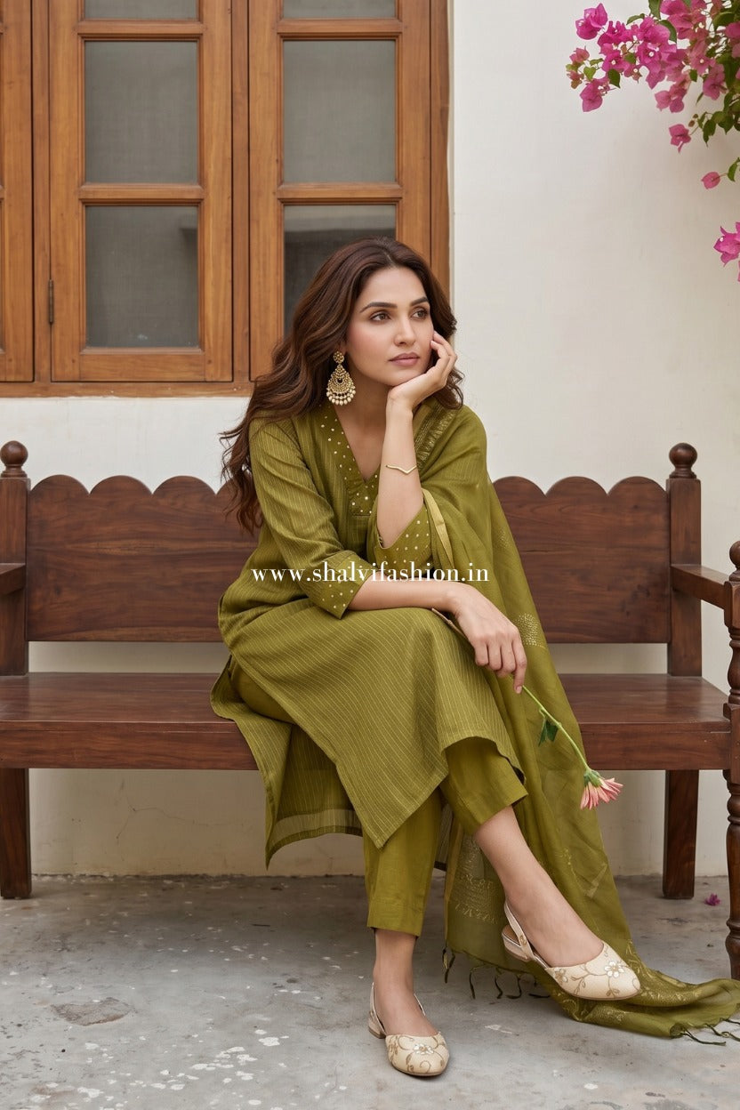 Shop sanganeri hand block print chanderi silk suits online (CSS587)