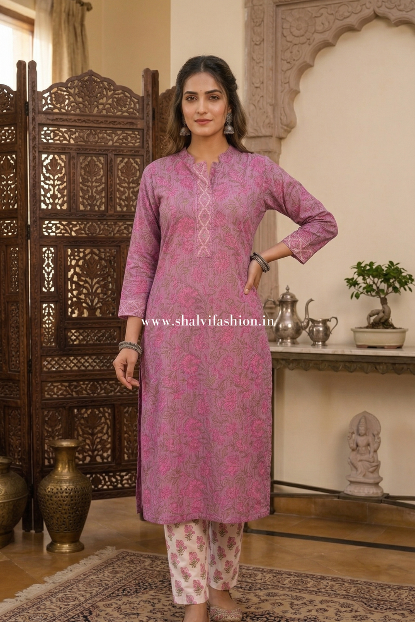 Shop jaipuri block print kota doria suits online shopping (CSS615)