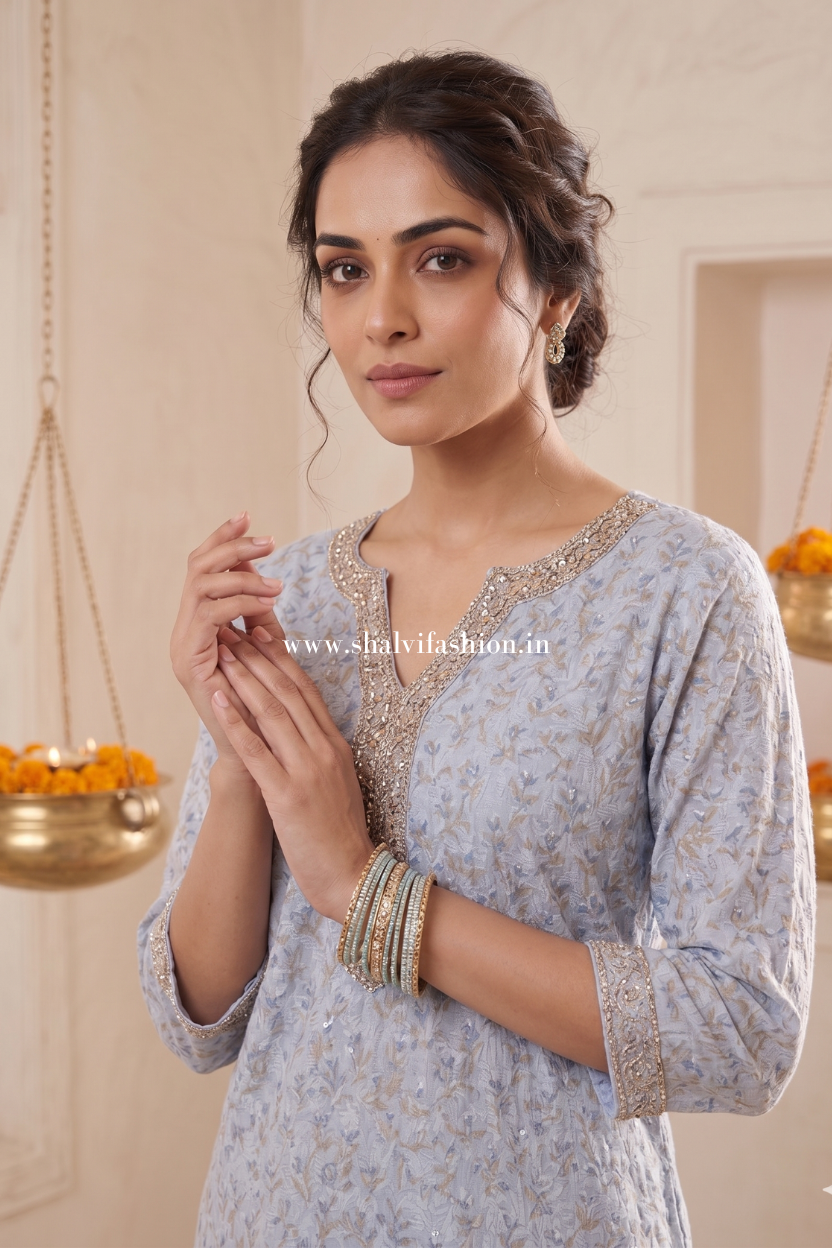 Saanjh Hand Block Print Kota Doria Dupatta (CSS633)