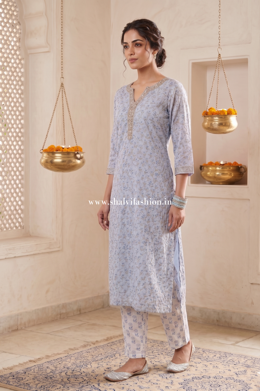 Saanjh Hand Block Print Kota Doria Dupatta (CSS633)