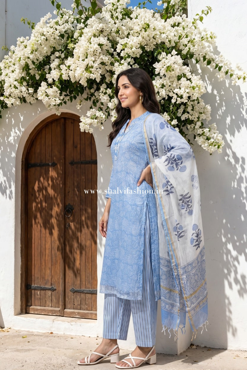 Shop sanganeri print kota doria suits online shopping (CSS643)