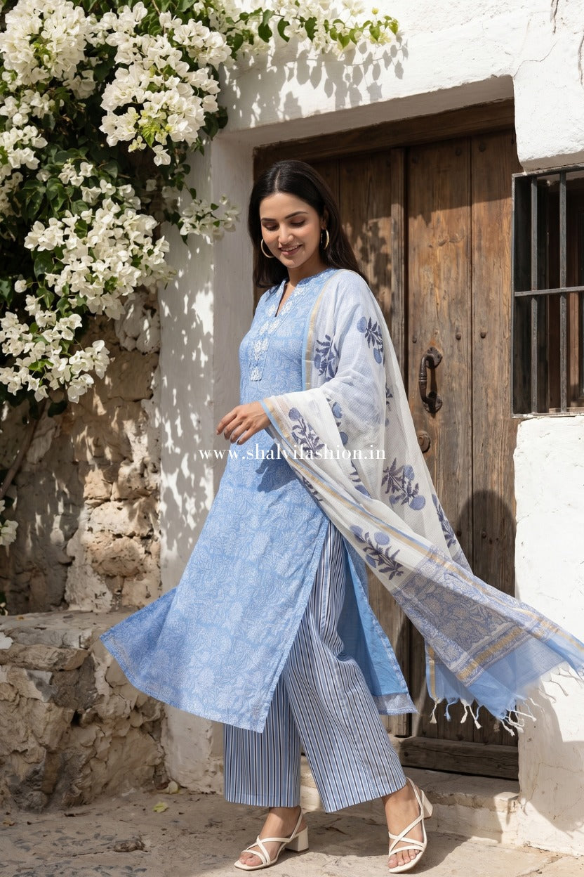 Shop sanganeri print kota doria suits online shopping (CSS643)
