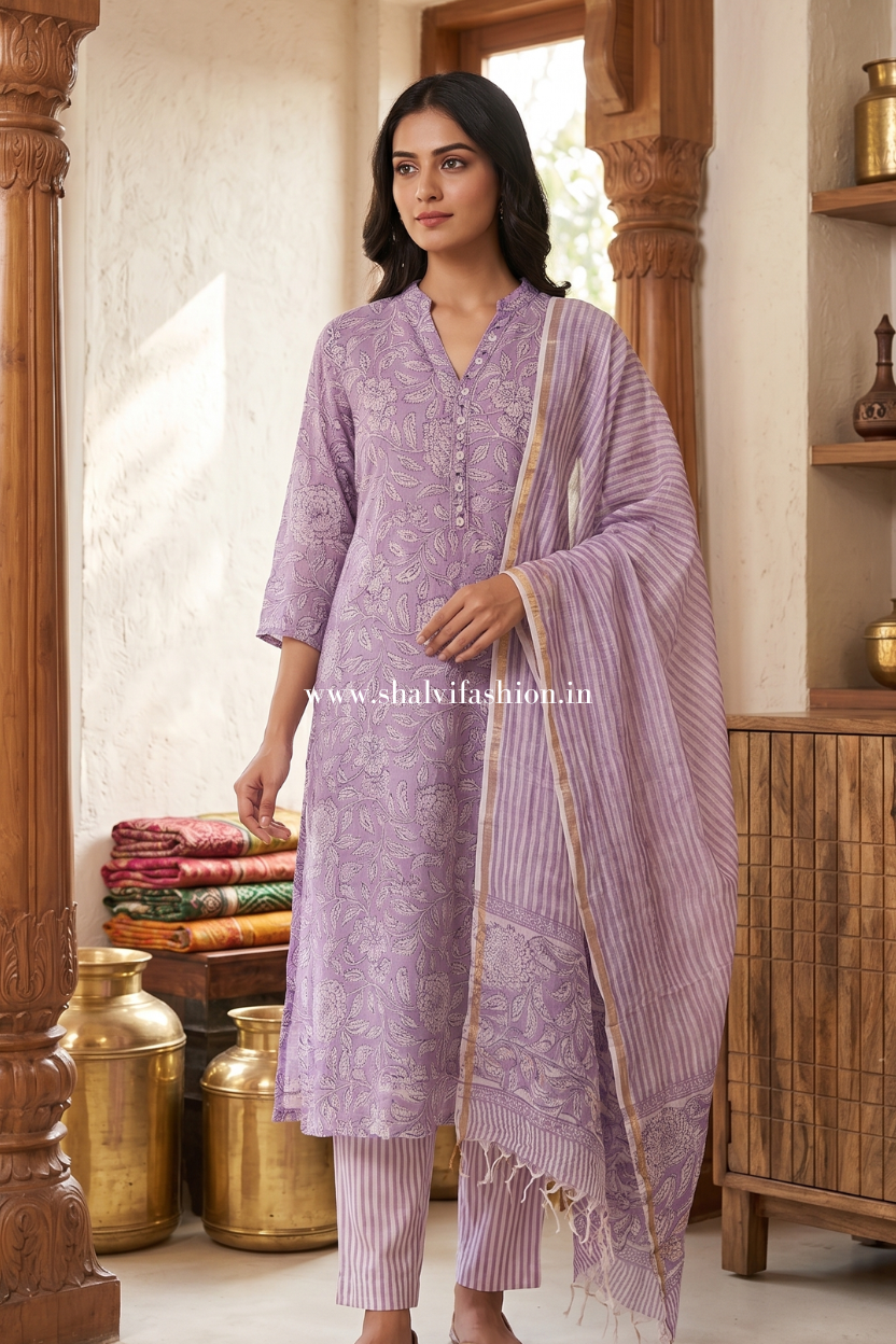 Shop sanganeri printed kota doria suits online (CSS650)