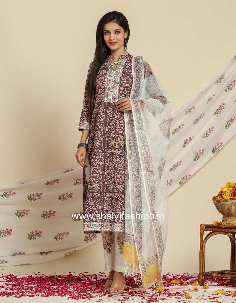 Shop kota dupatta cotton suit sets online (CSS74KD)