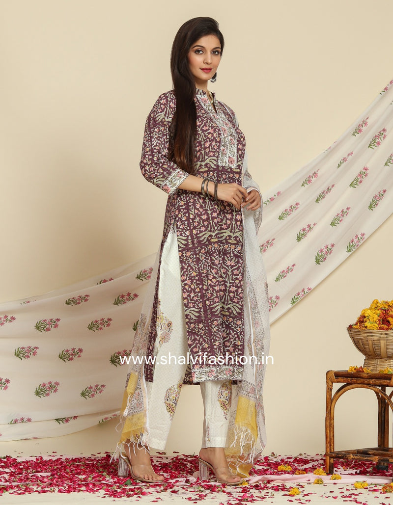 Shop kota dupatta cotton suit sets online (CSS74KD)