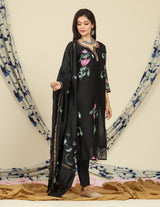 Shop hand painted chanderi silk suit sets online shopping (CSS78)