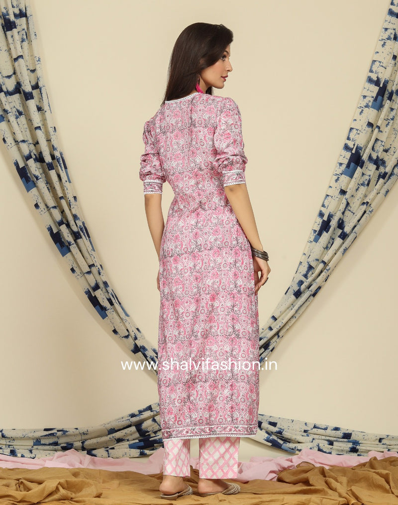 Shop hand block print muslin 2 piece set online (CSS82)