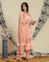 Shop hand block print cotton suit sets with chiffon dupatta online (CSS88CH)