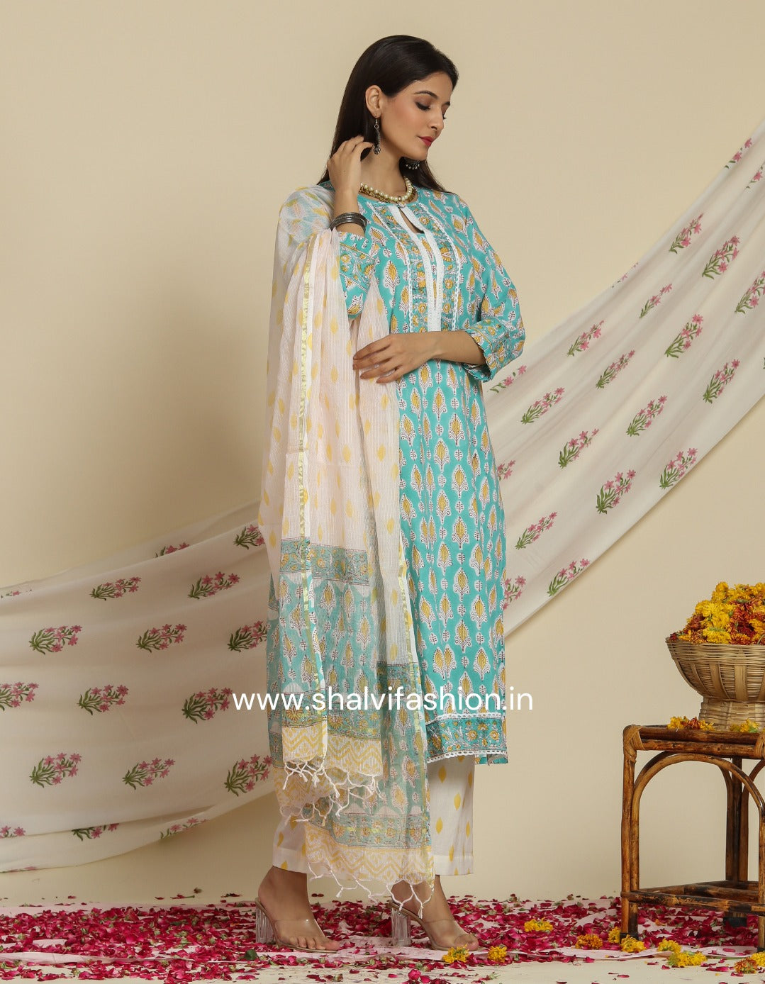 Shop kota dupatta cotton suit sets online (CSS94KD)