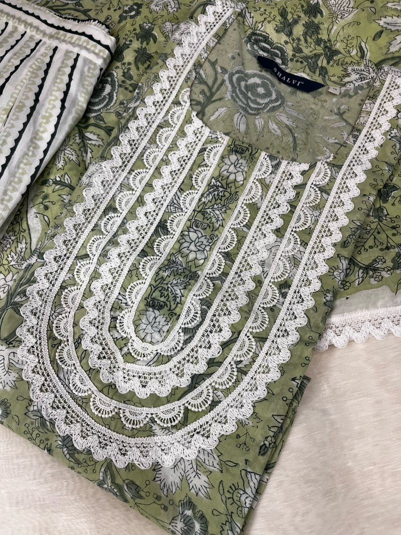 Shop mulmul dupatta hand block print cotton suit sets (CSS95MUL)