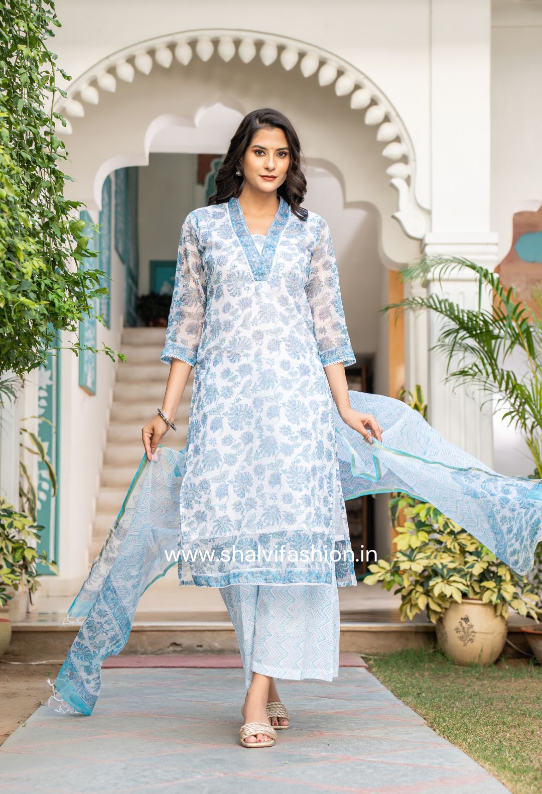 Shop hand block print kota doria suits online shopping (CSS97)