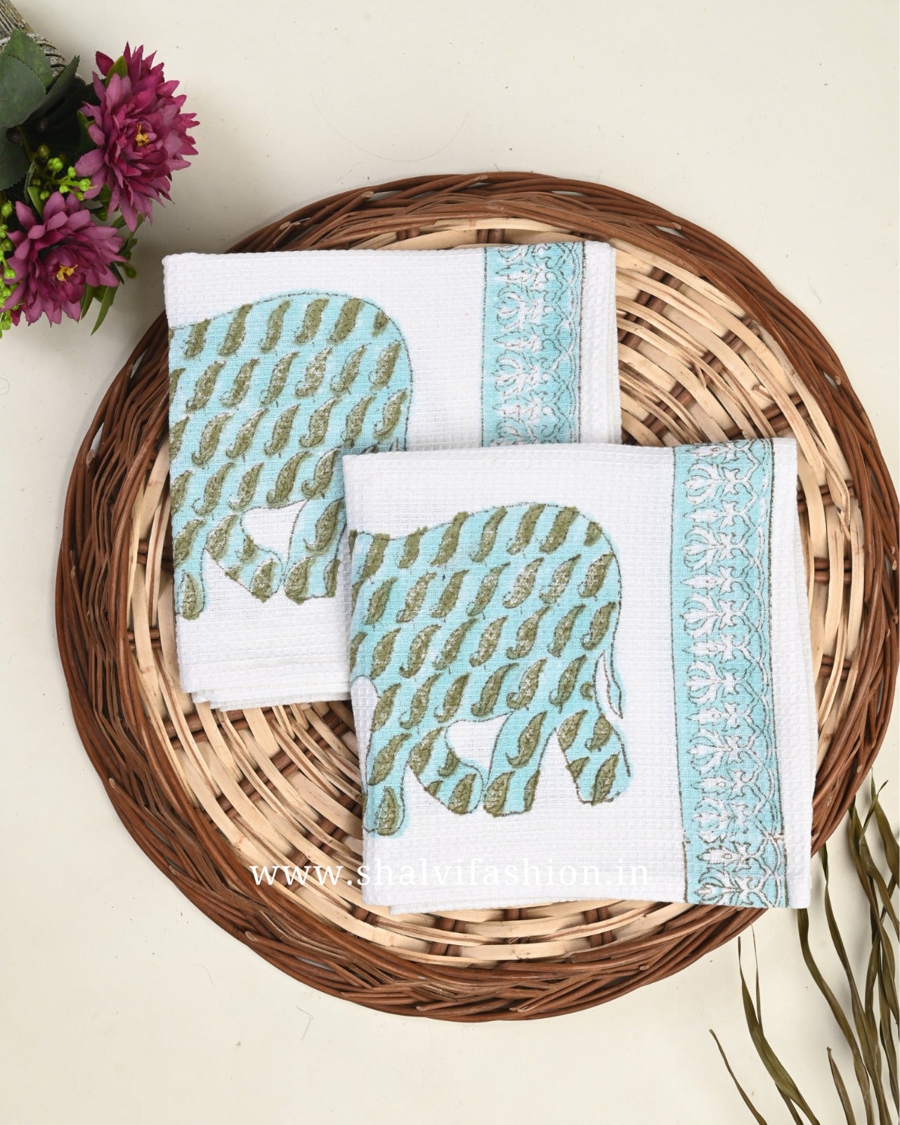 Shop block printed face towels online (FCT01)
