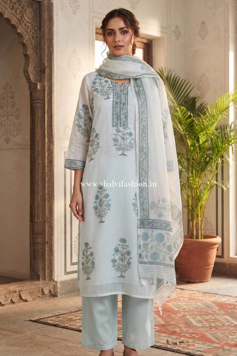 Shop had block printed kota suits online shopping (FKDS04)
