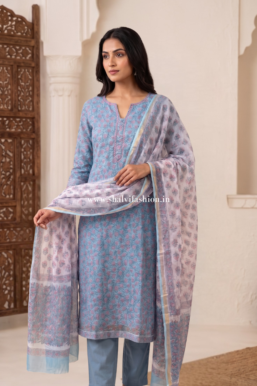 Shop sanganeri print kota doria suits (FKDS05)