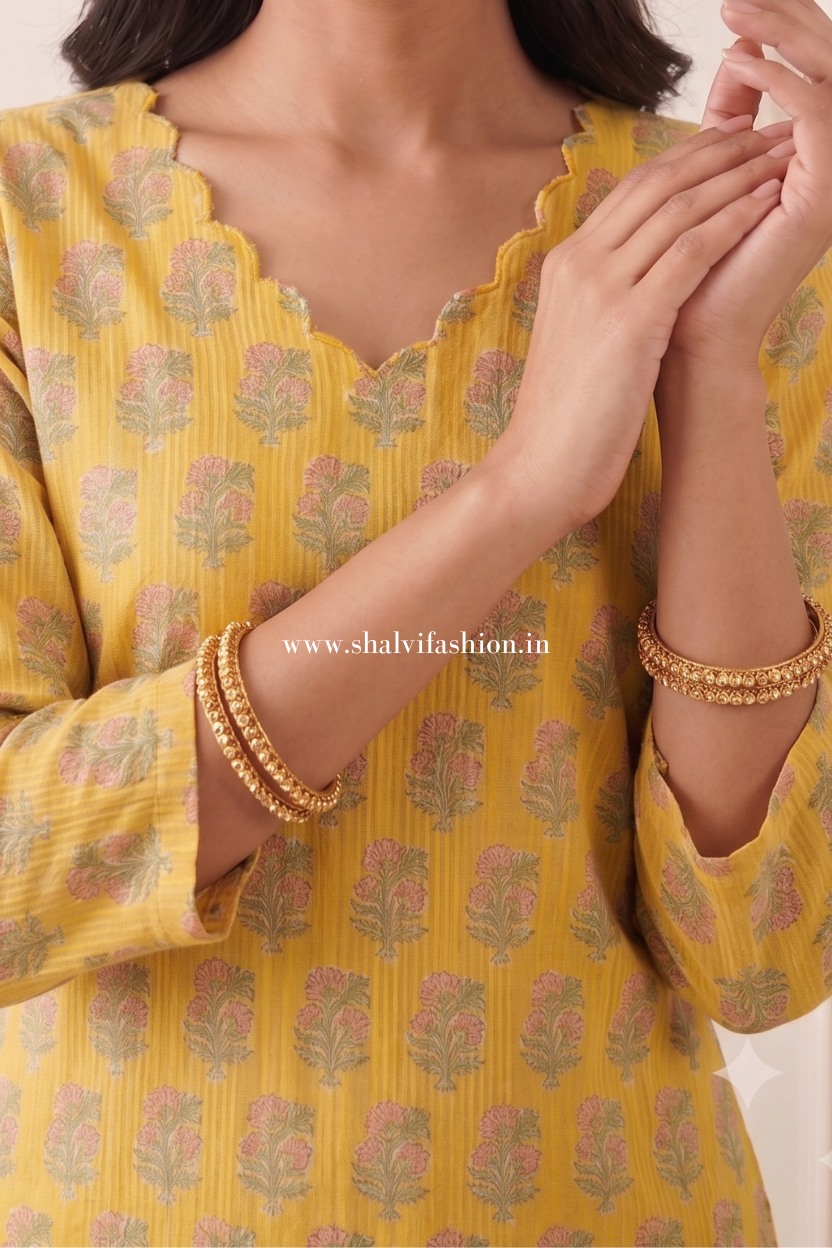 Shop hand block printed kota doria ready to wear suits (FKDS10)