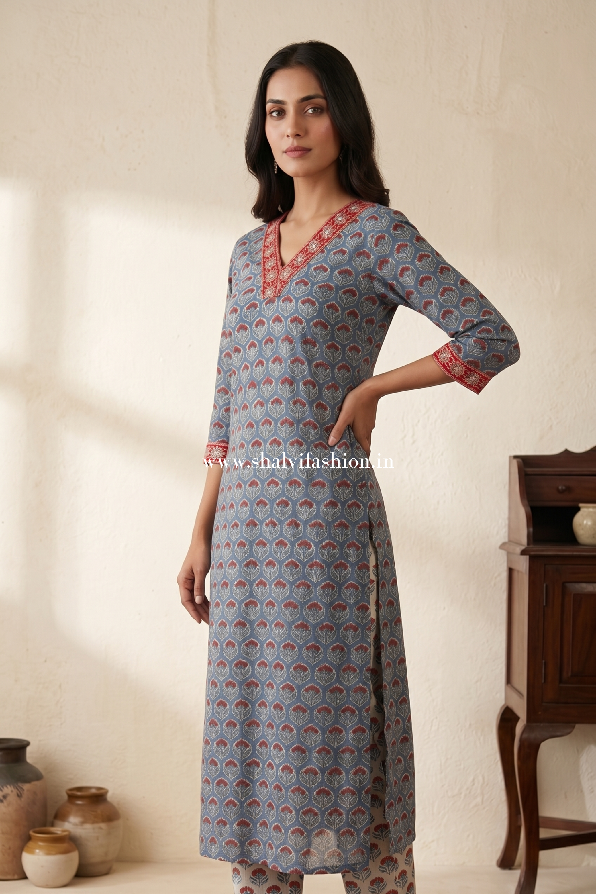 Shop block printed kota doria stitched suits (FKDS11)