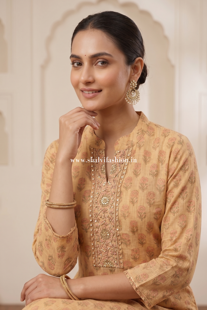 Shop hand block print kota doria stitched suits (FKDS13)