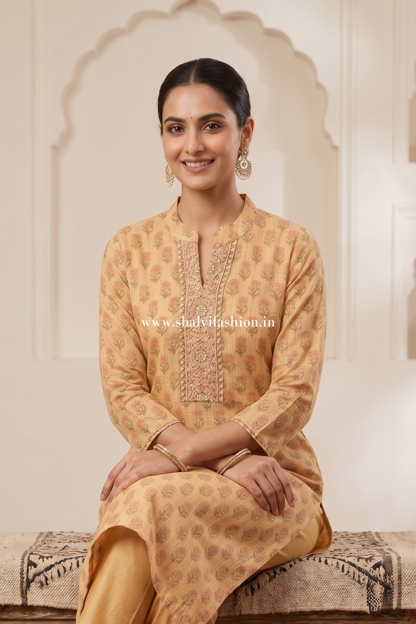 Shop hand block print kota doria stitched suits (FKDS13)