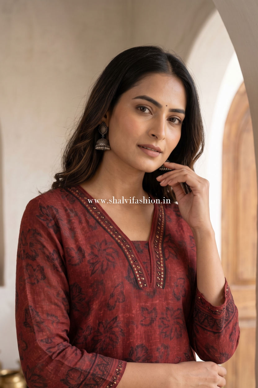 Shop block print kota doria suits in jaipur (FKDS15)