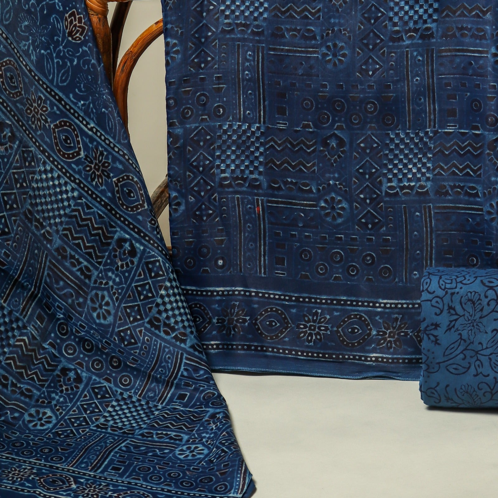 Shop unstitched block print gajji silk suits online (GAS04)