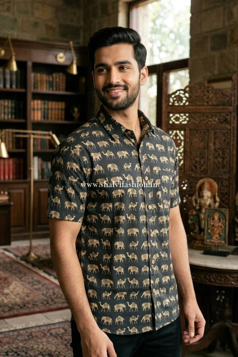Shop printed cotton men's shirts in jaipur (MCH41)