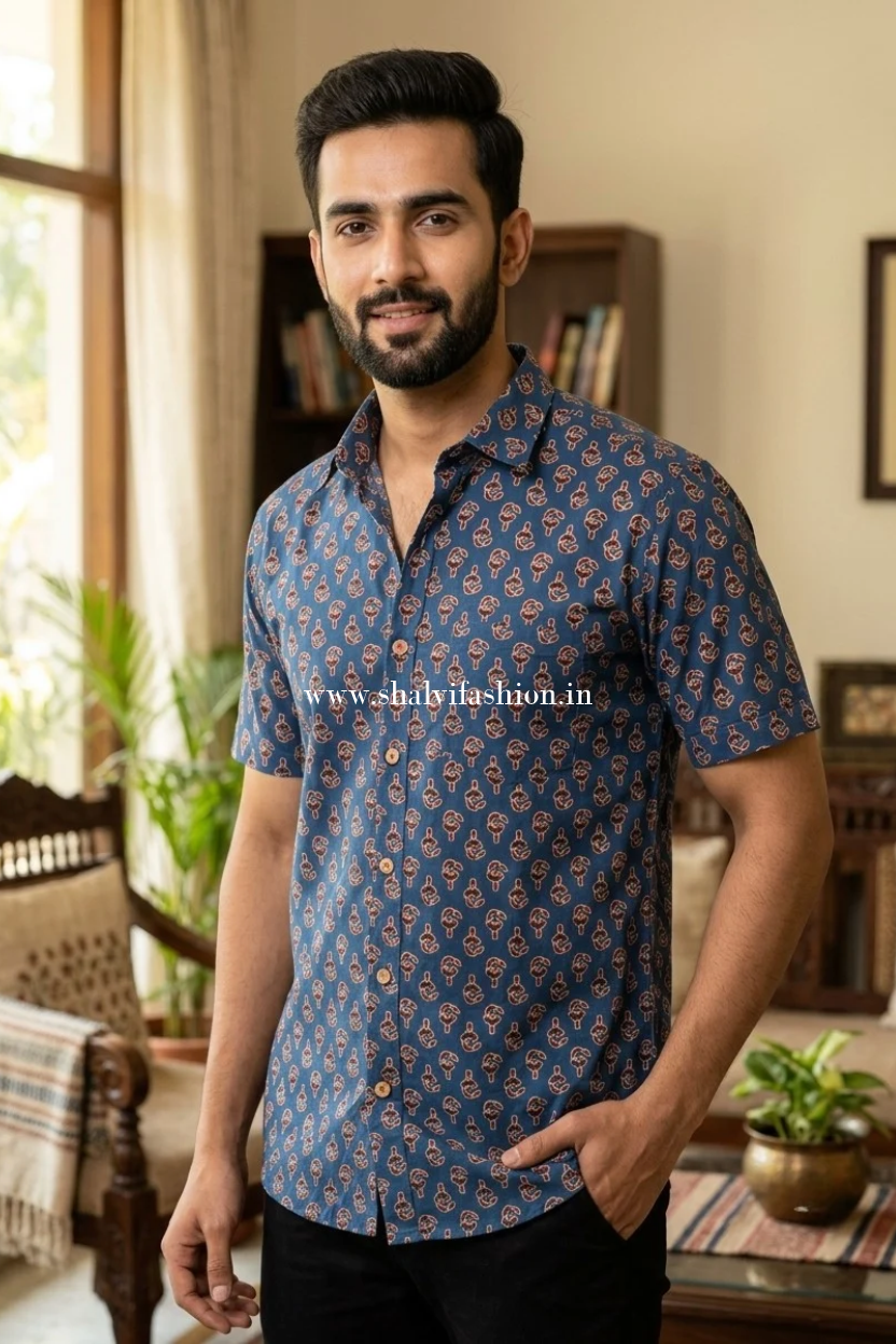 Shop sanganeri print cotton shirts for men (MCH43)