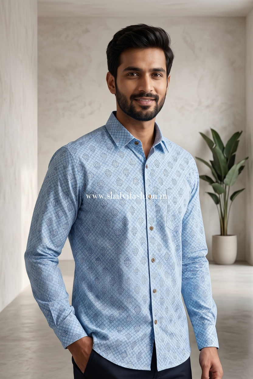 Shop jaipuri printed full sleeves cotton shirts (MCH44)