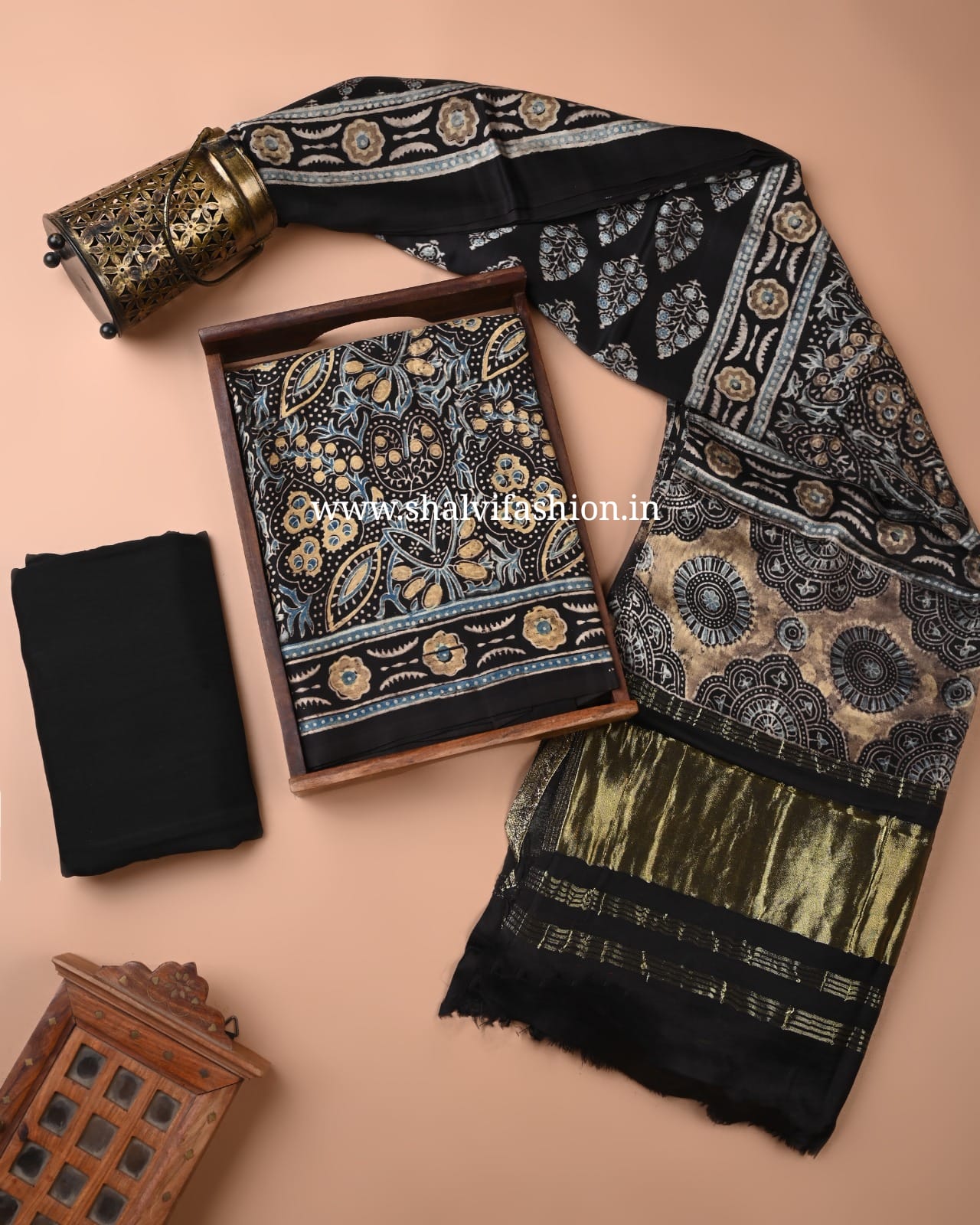 Shop ajrak printed modal silk suits online shopping (MOD160)