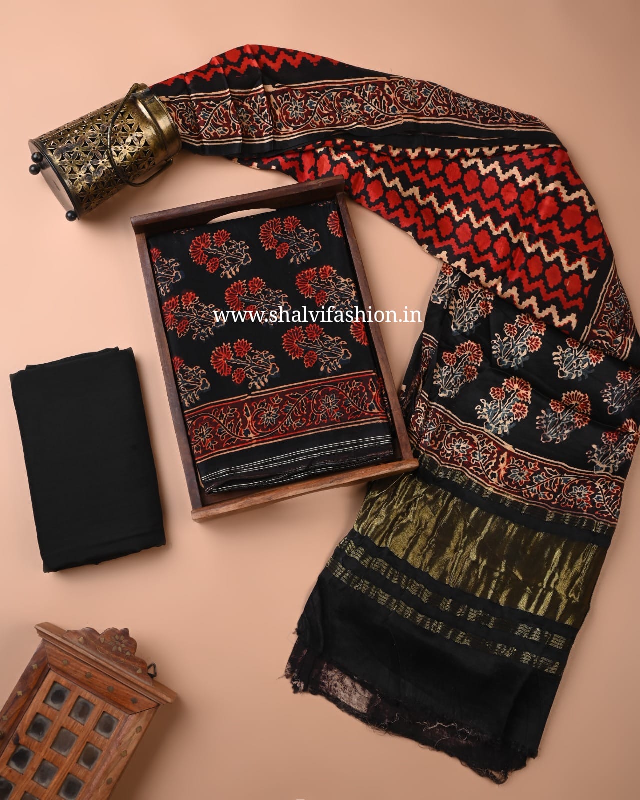 Shop ajrak print modal silk suits online shopping (MOD162)