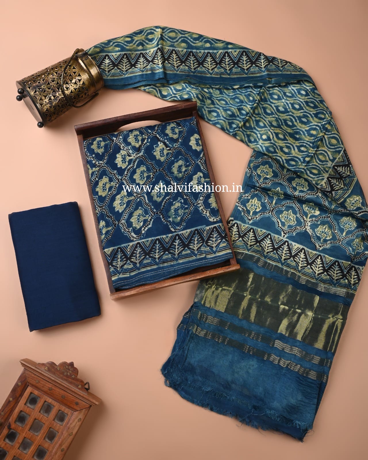 Shop ajrak printed modal silk suits online shopping (MOD164)