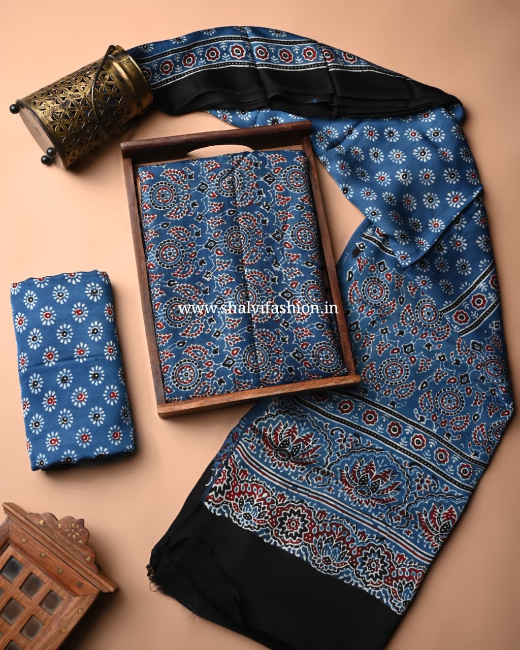 Shop ajrak printed modal silk suits online (MOD45)