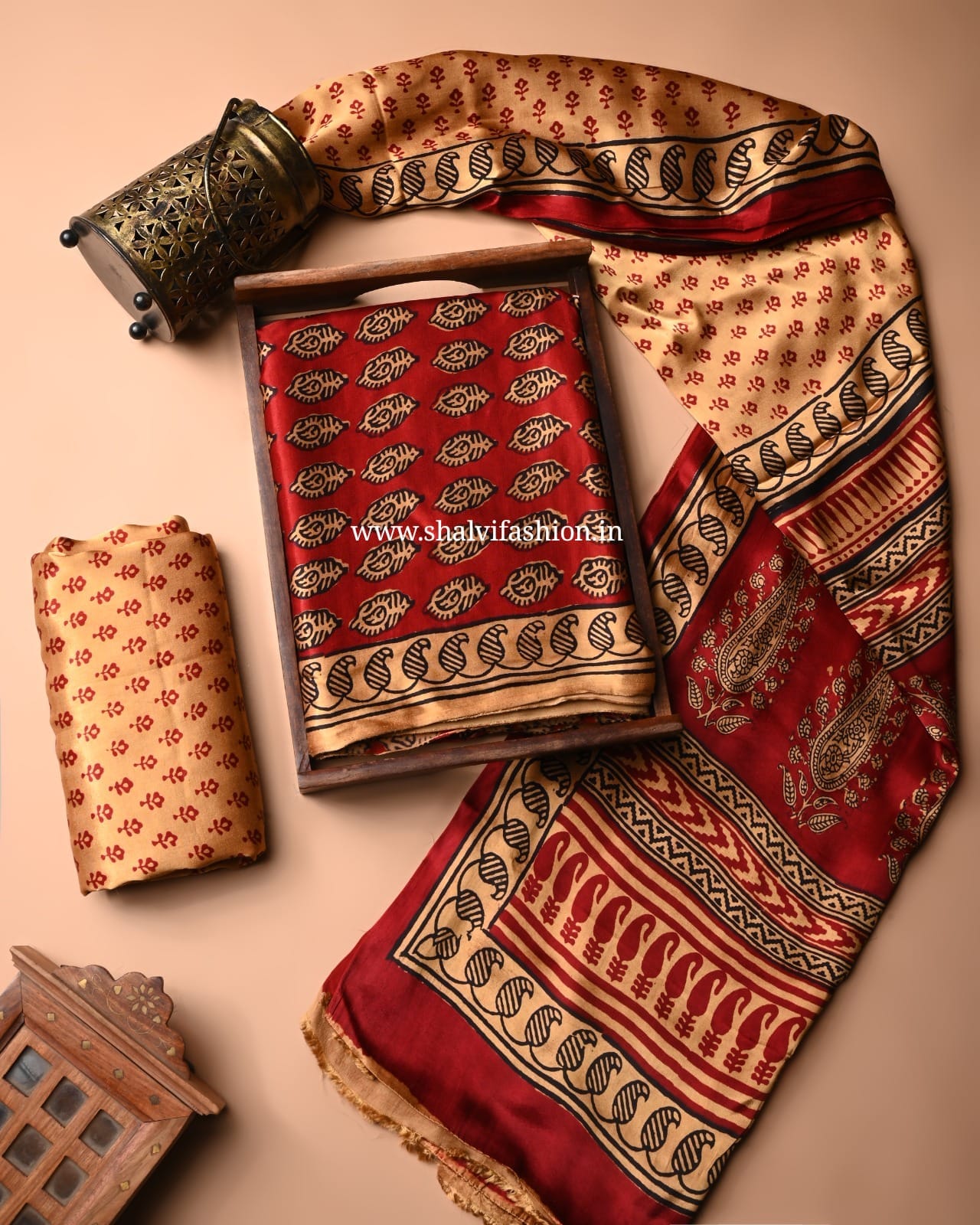 Shop bagh print modal silk suits online (MOD46)