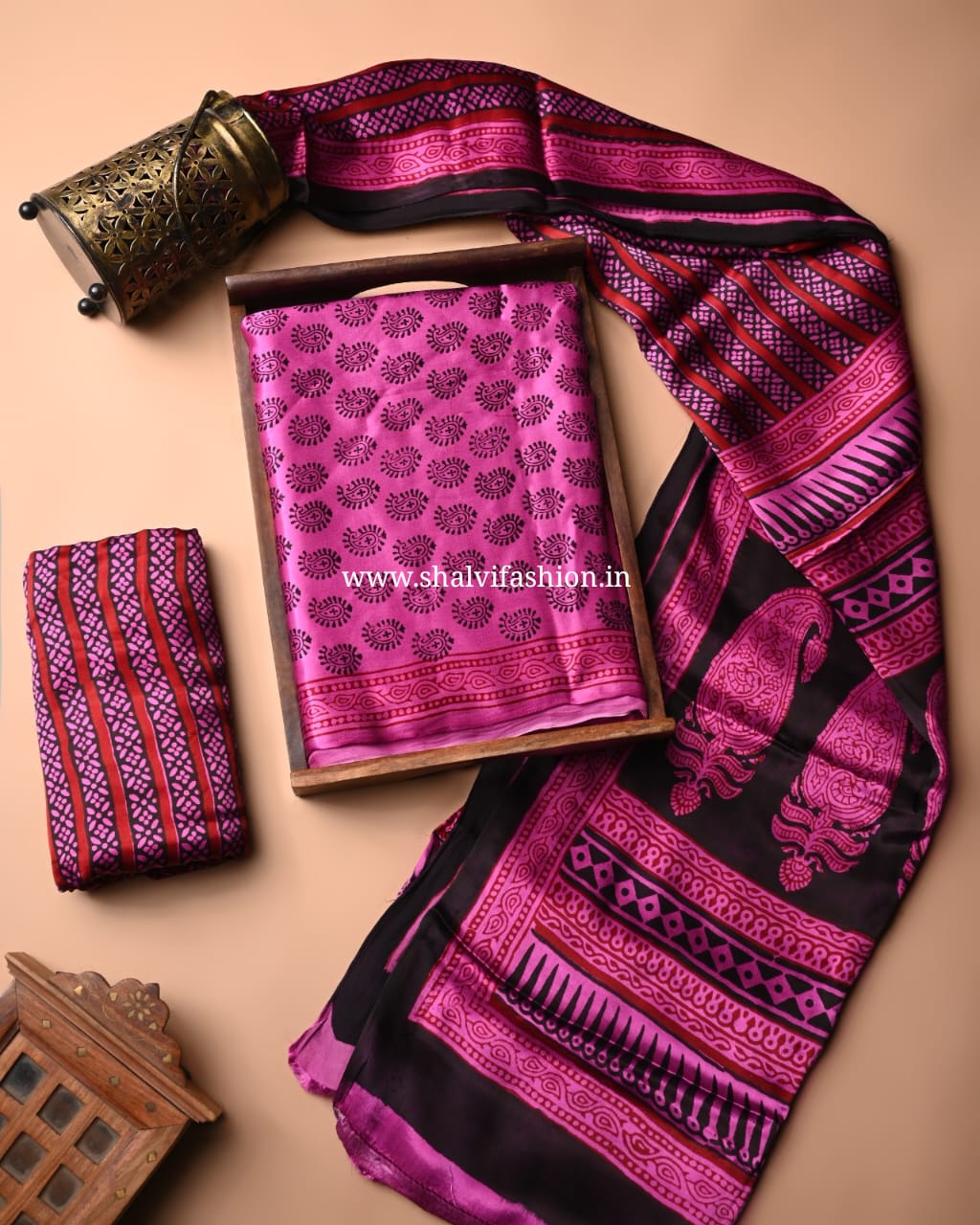 Shop bagh print modal silk suits online shopping (MOD51)