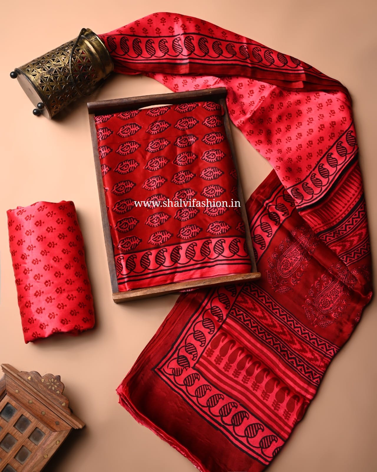 Shop bagh printed modal silk suits in jaipur (MOD74)