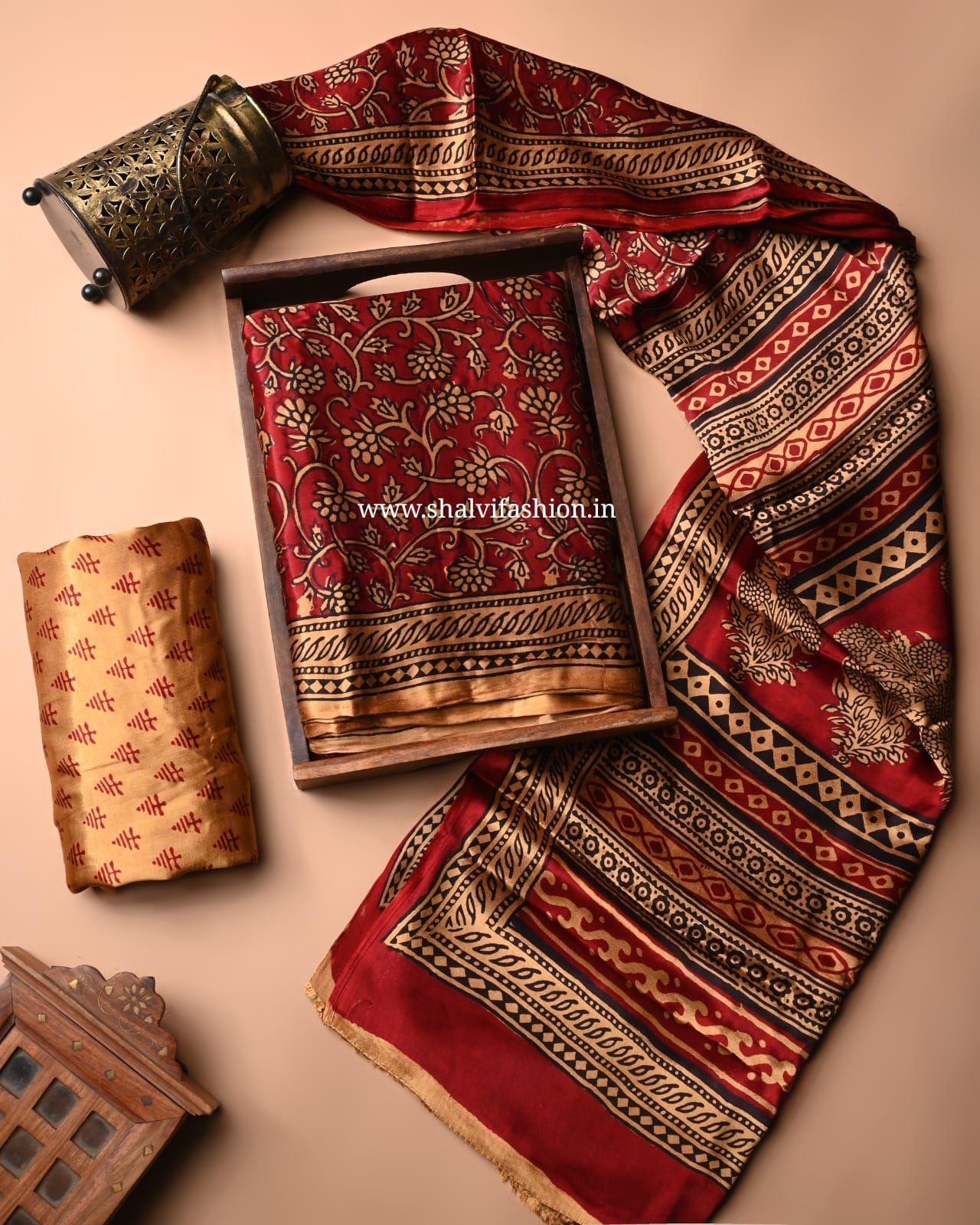 Shop jaipuri bagh print modal silk suits (MOD76)