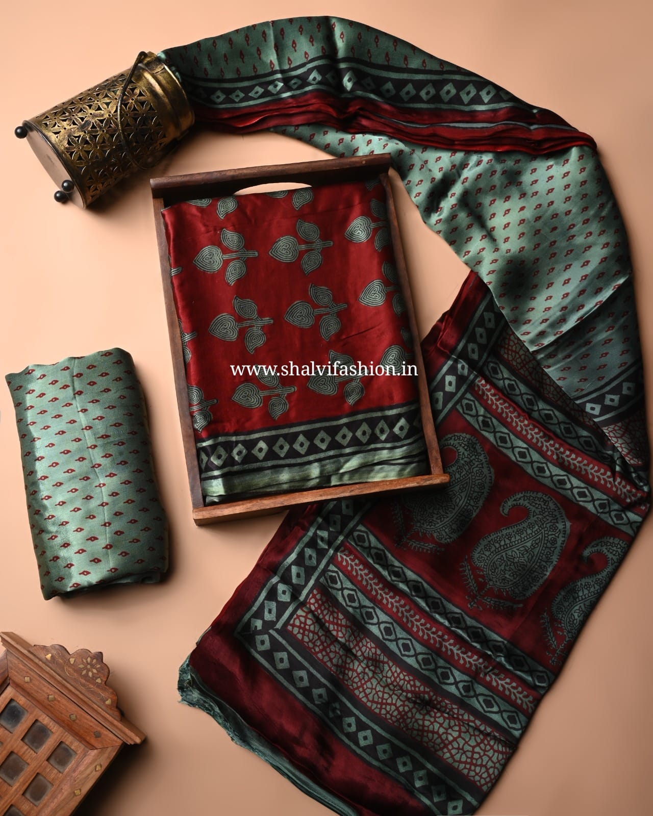 Shop unstitched modal silk suits online shopping (MOD77)