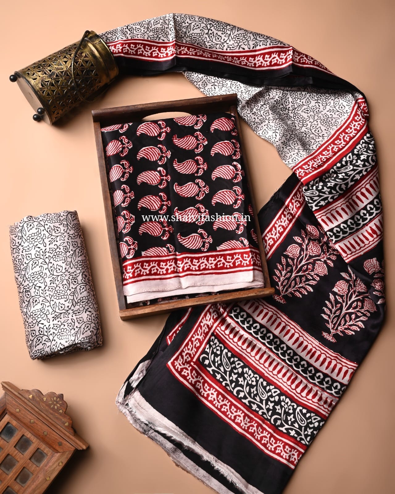 Shop unstitched bagh block print modal silk suits (MOD81)