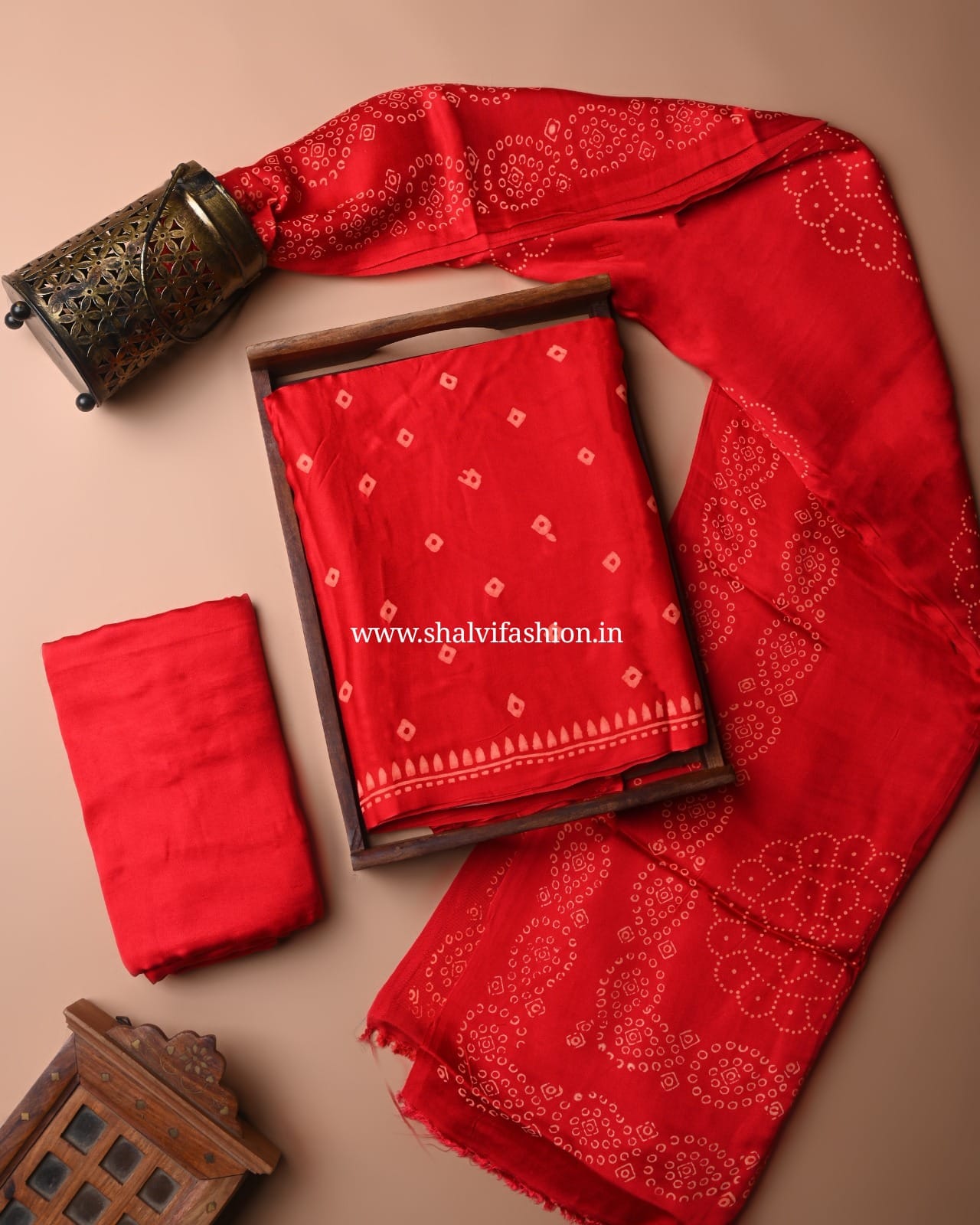 Shop block printed modal silk suits online shopping (MOD94)