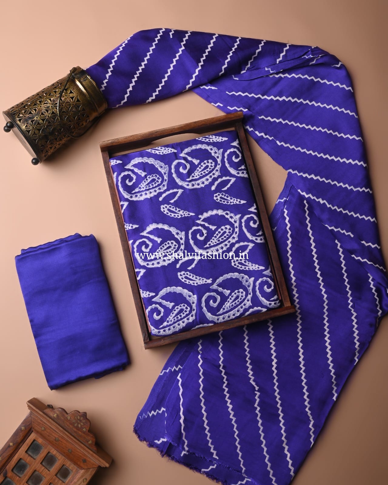Shop hand block printed modal silk suits in jaipur (MOD95)