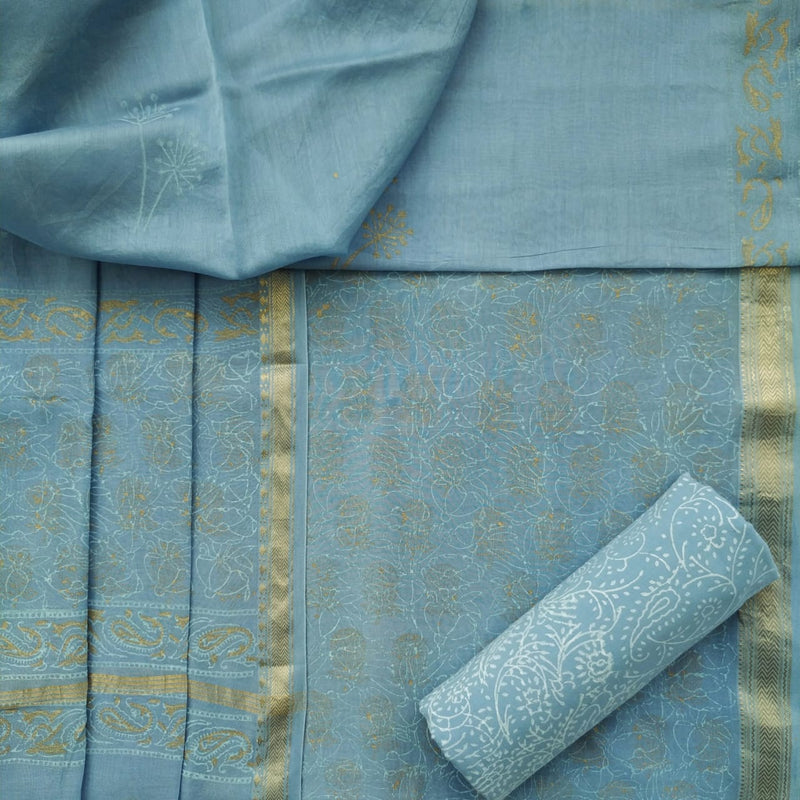 Shop khadi gold print maheshwari silk suits (MSL168)